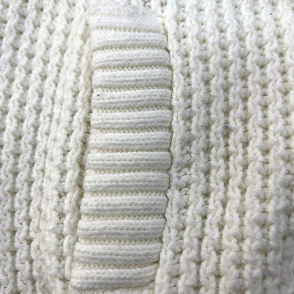 Leif Nelson White Cable Knit Mens Preppy Grandpa Cardigan Fisherman Size Large - Picture 4 of 16